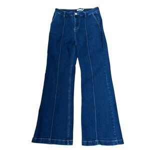 Avec Les Filles Dark Wash High Waist Wide Leg Jeans